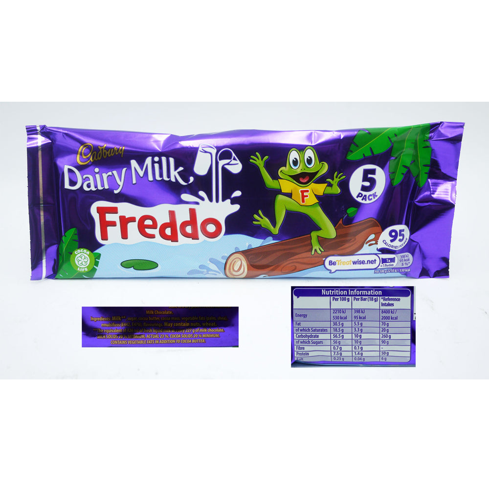 Cadbury Dairy Milk Freddo Chocolate Bar 5 Pack 90g | High Quality Chocolate & Sweets Online - Product Image Cadbury Dairy Milk Freddo Chocolate Bar 5 Pack 90g | High Quality Chocolate & Sweets Online - Product Image